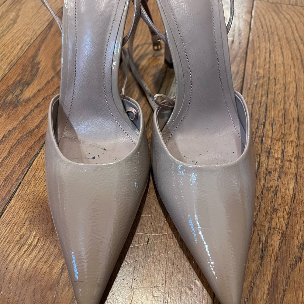 Zara pink nude Heels with Pointed Toe and ankle strap